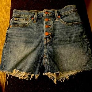 Madewell size 26 high-rise blue denim shorts